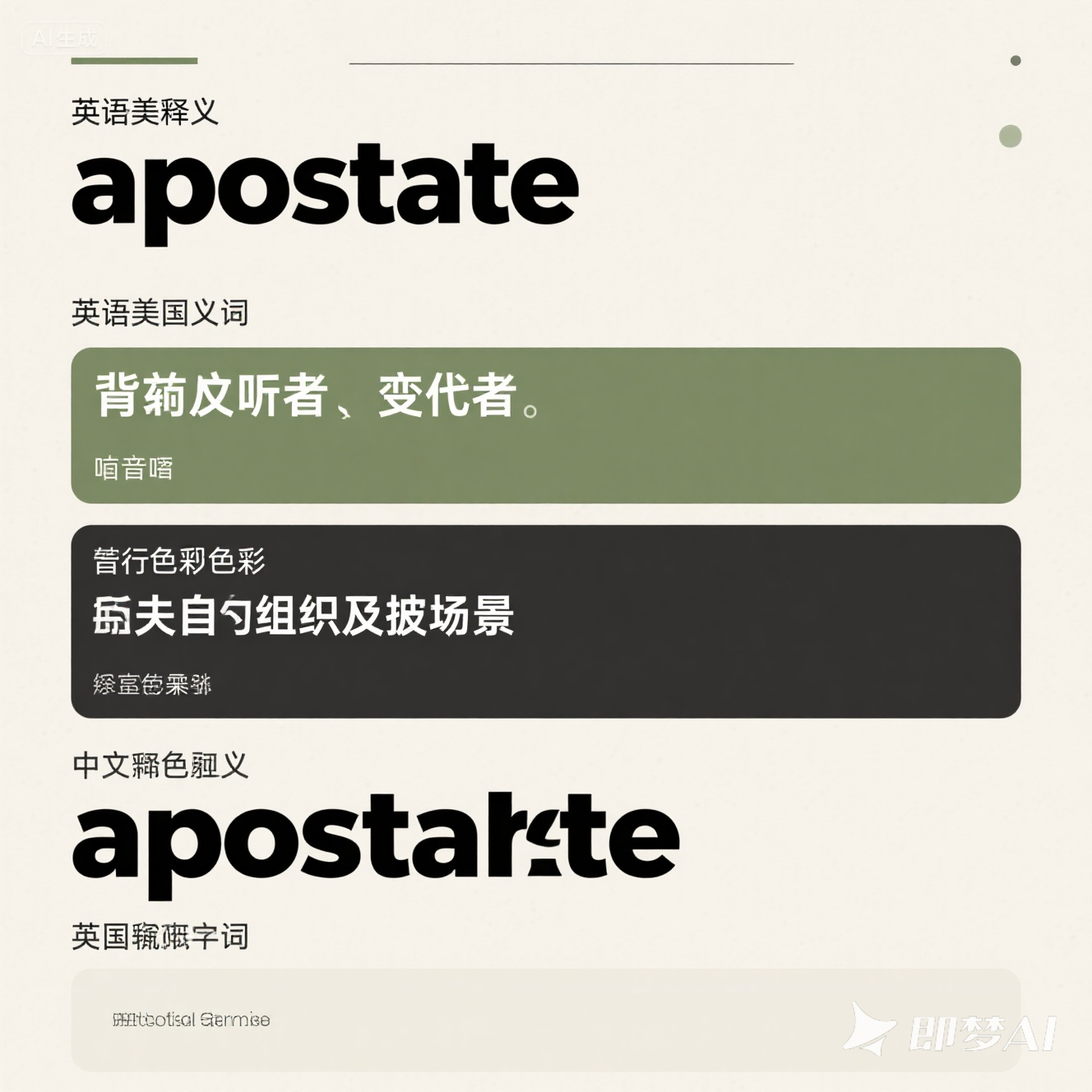 apostate 是什么意思_apostate 怎么读_音标əˈpɒsteɪt