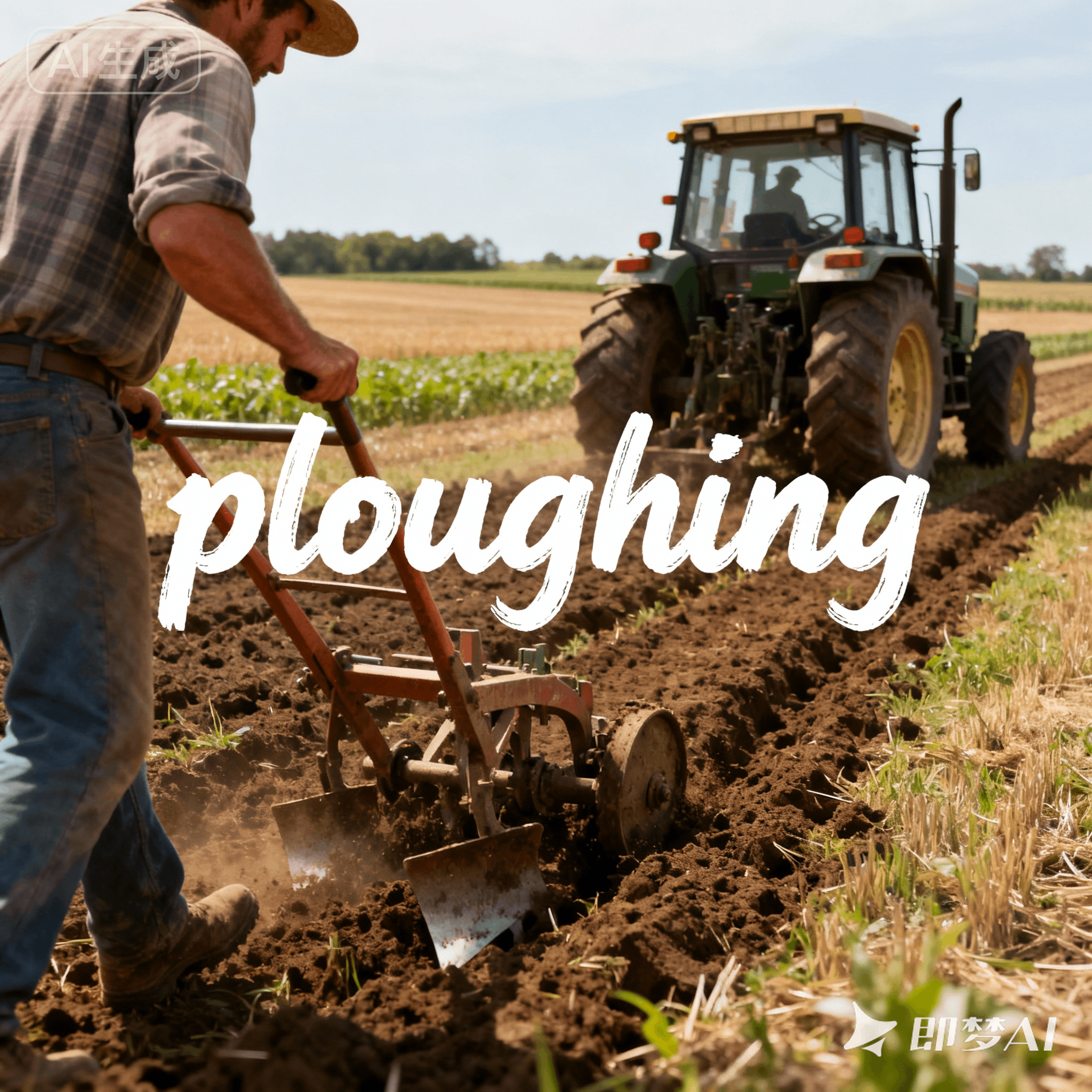 ploughing是什么意思_ploughing怎么读_音标'plaʊɪŋ