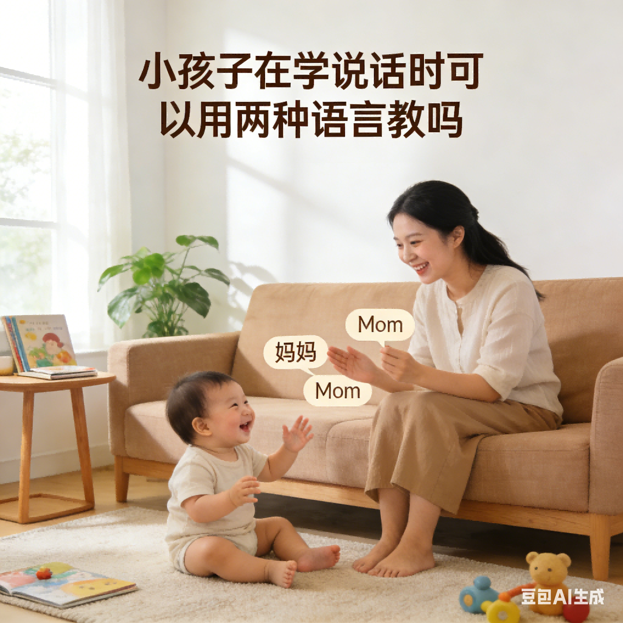 小孩子在学说话时可以用两种语言教吗