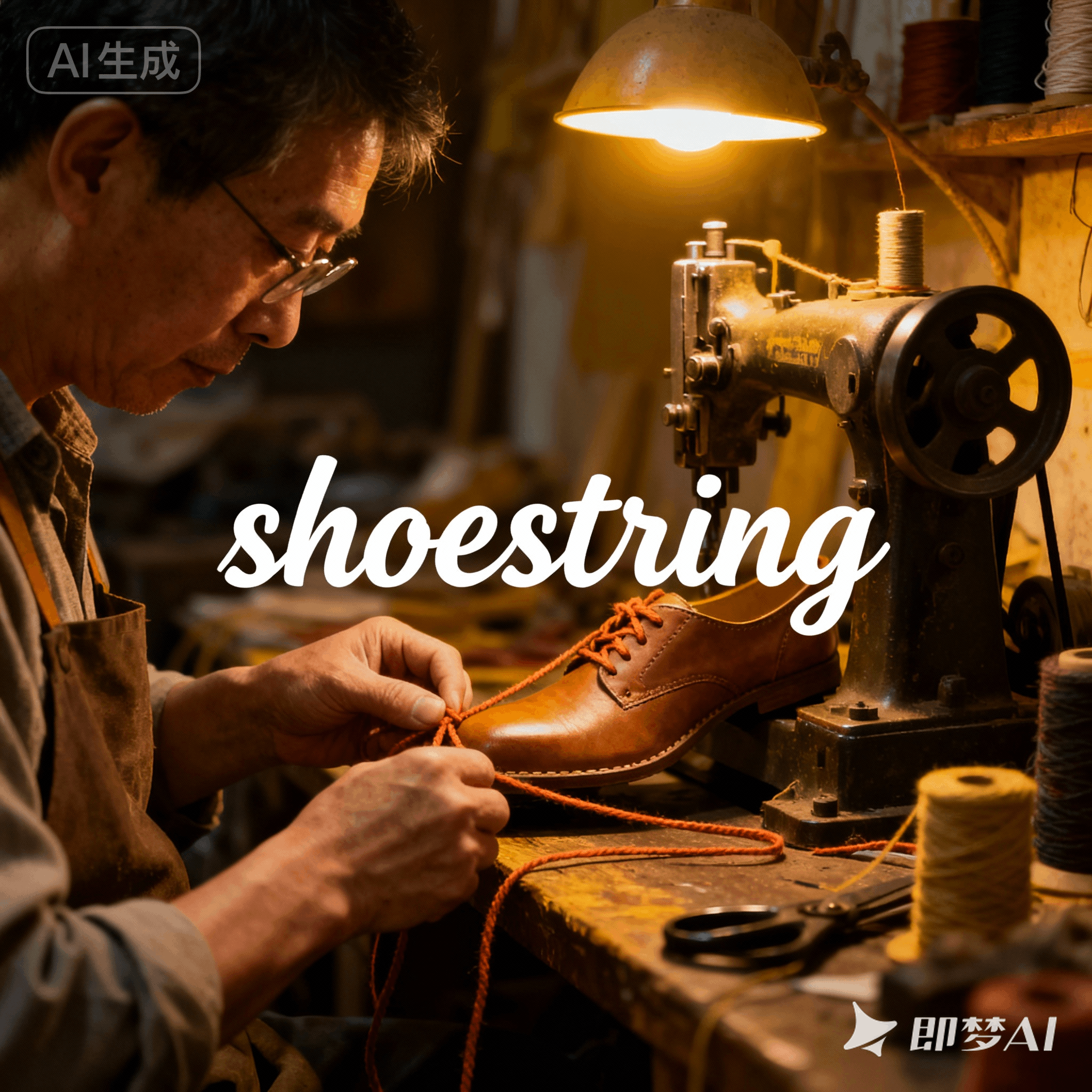 shoestring是什么意思_shoestring怎么读_音标ˈʃu-strɪŋ