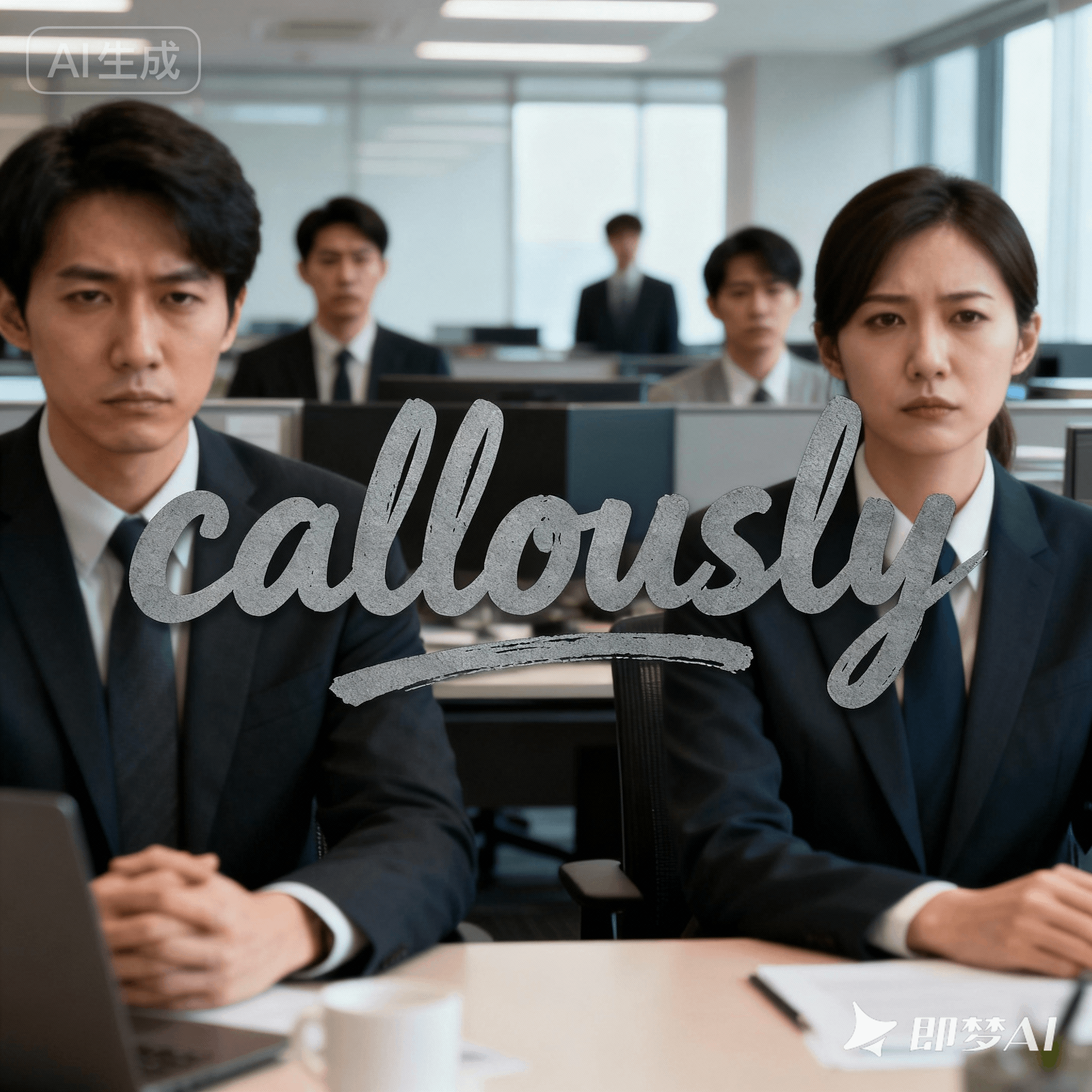 callously是什么意思_callously怎么读_音标'kæləsli