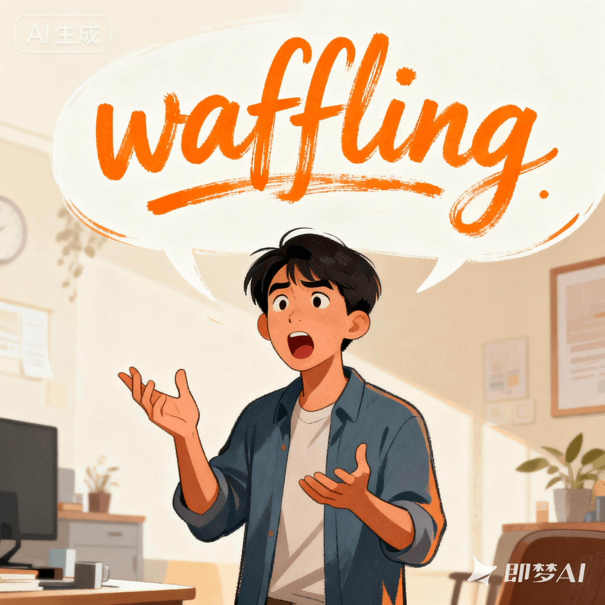 waffling是什么意思_waffling怎么读_音标ˈwɔfəlɪŋ