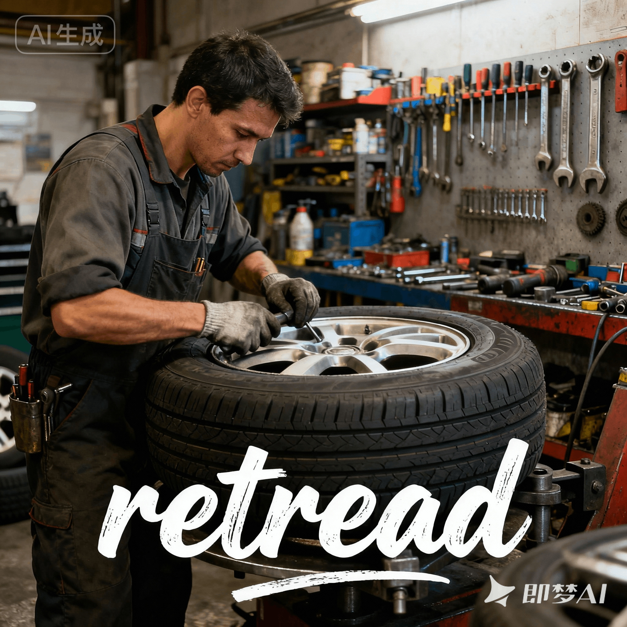 retread是什么意思_retread怎么读_音标'ri-tred