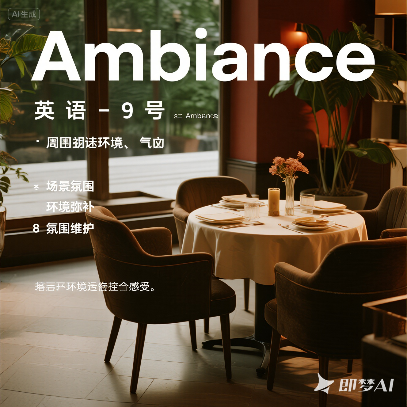 ambience 是什么意思_ambience 怎么读_音标ˈæmbɪəns