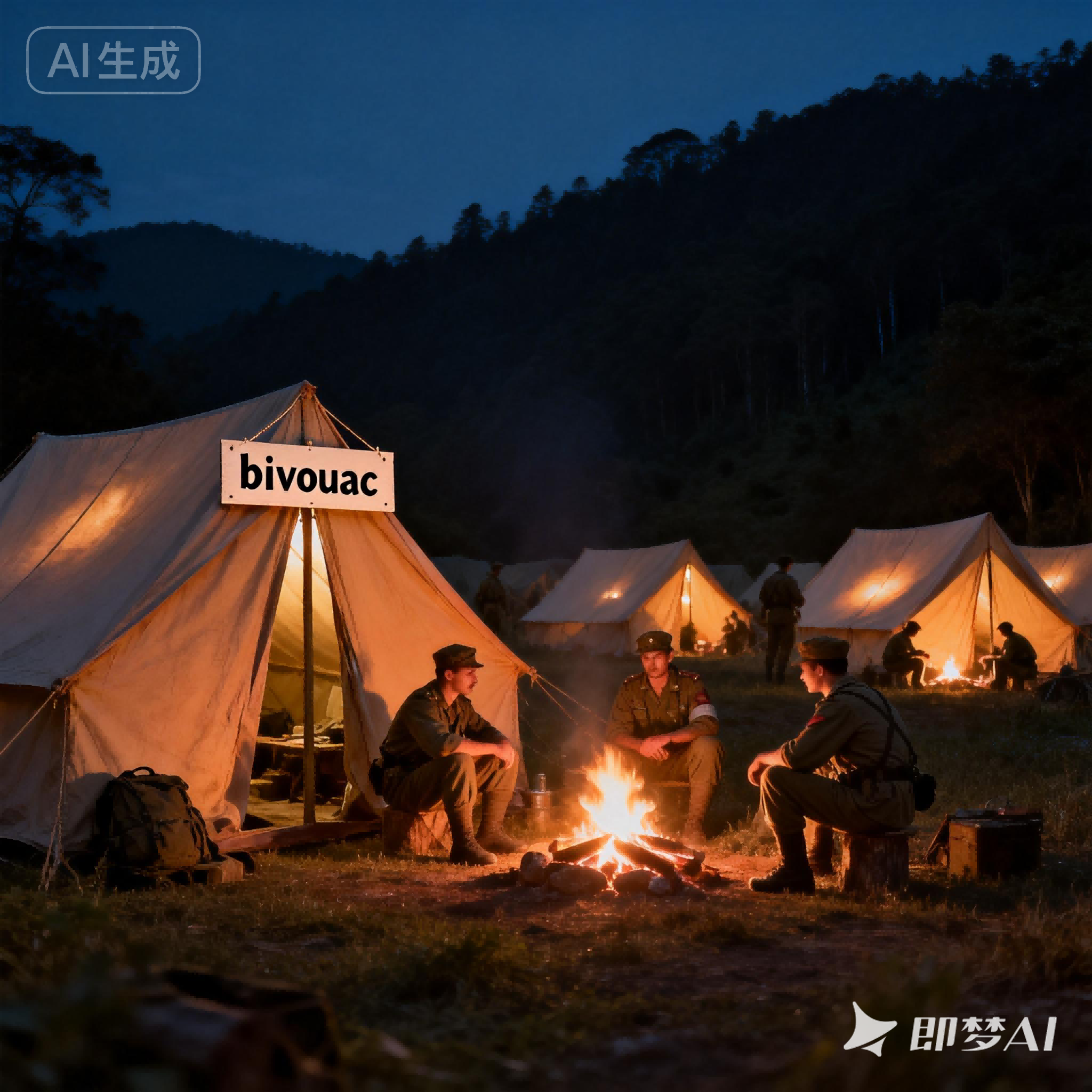 bivouac是什么意思_bivouac怎么读_音标'bɪvʊæk