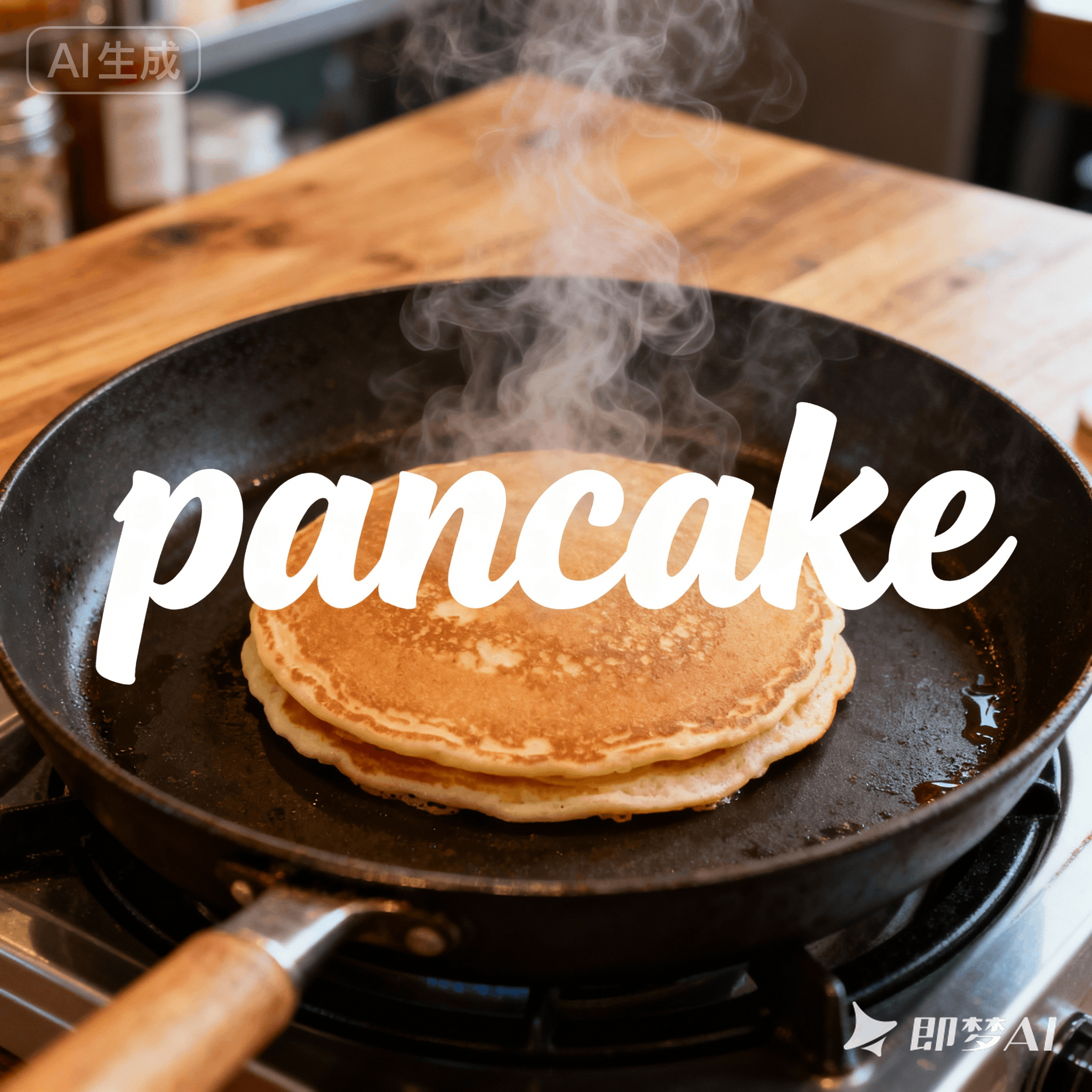 pancake是什么意思_pancake怎么读_音标ˈpænkeɪk