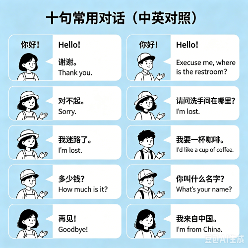 英语简单对话两人十句带翻译