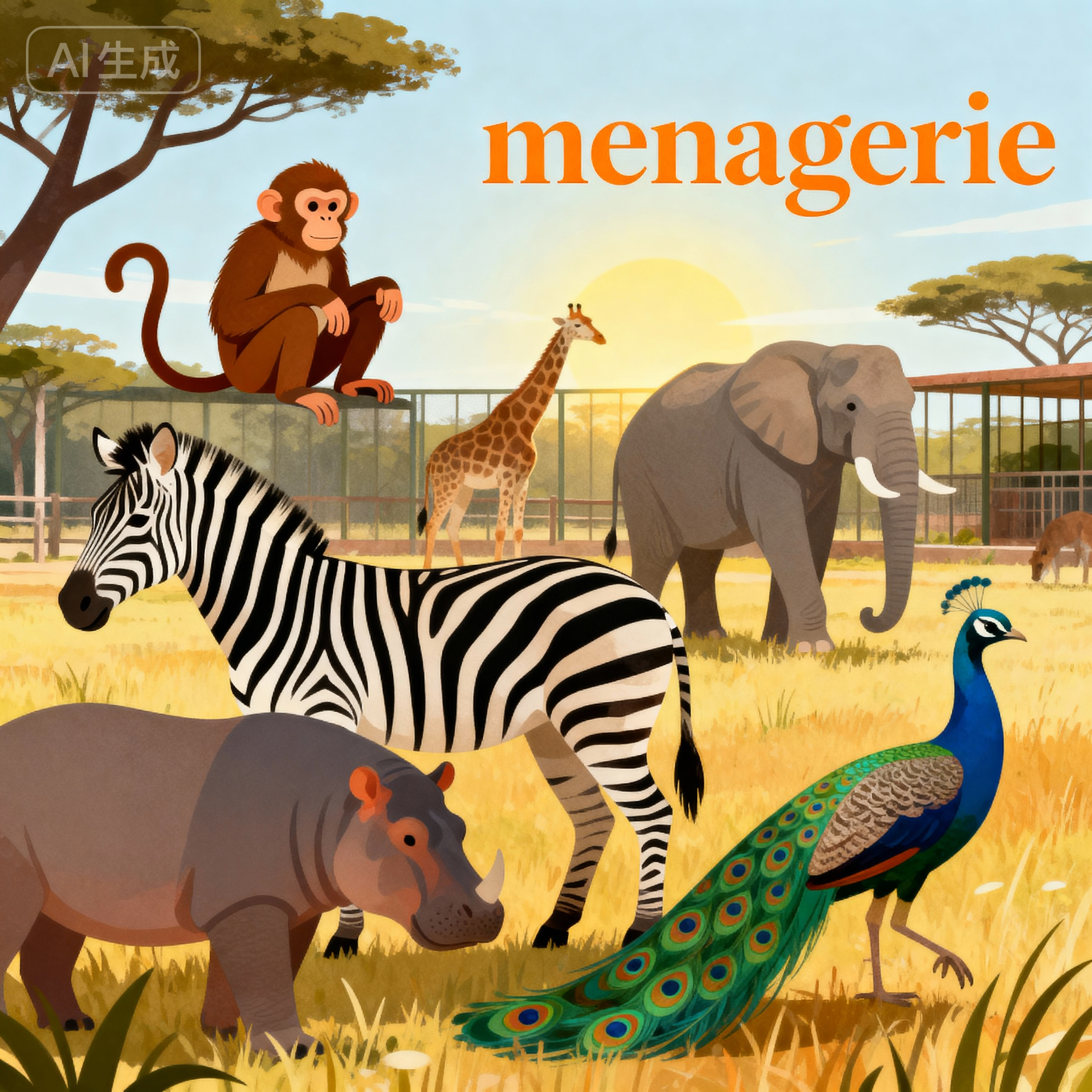 menagerie是什么意思_menagerie怎么读_音标məˈnædʒərɪ