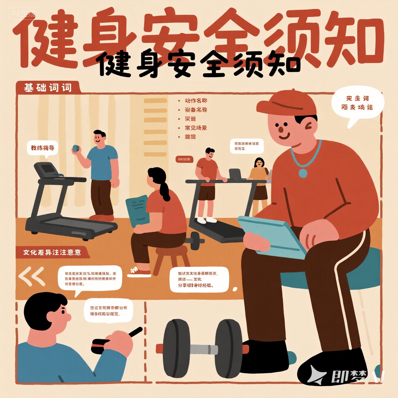 如何用英语描述健身安全须知？