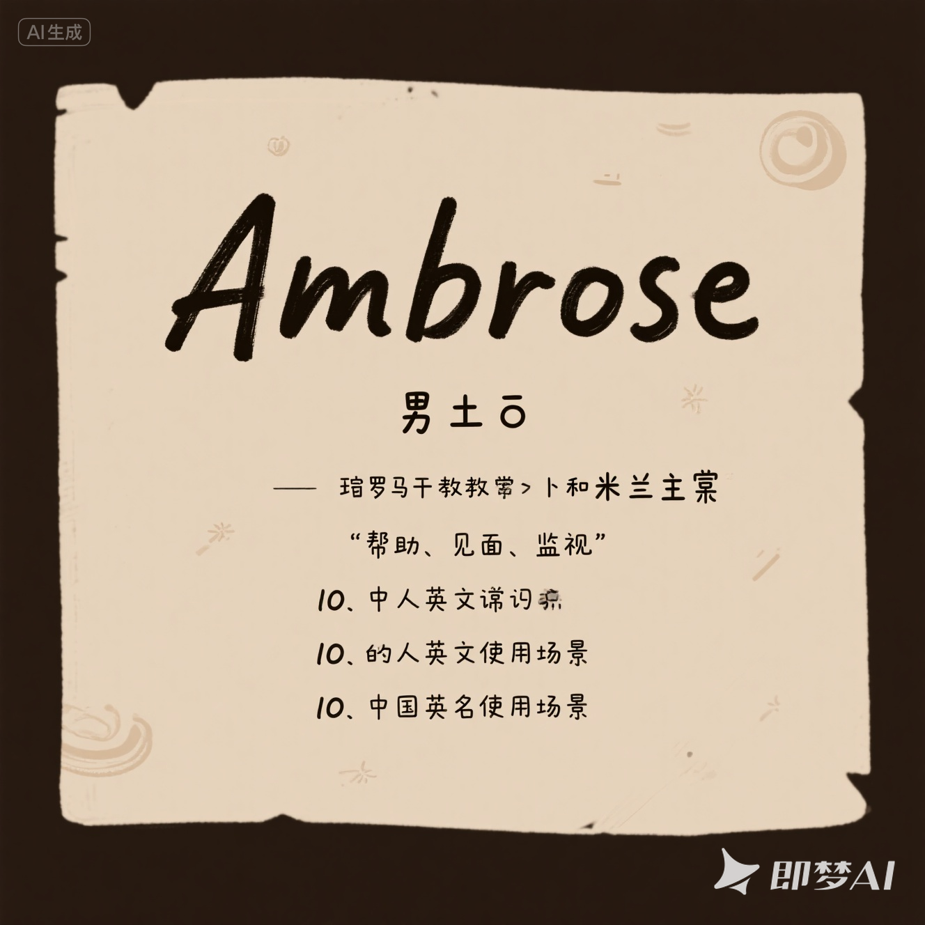 Ambrose 是什么意思_Ambrose 怎么读_音标ˈæmbrəuz