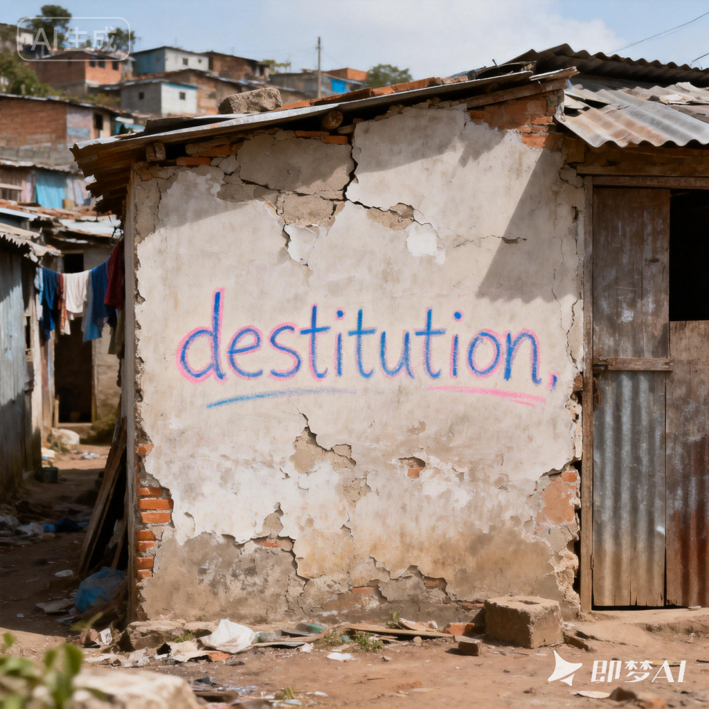 destitution是什么意思_destitution怎么读_音标ˌdestɪ'tju-ʃn