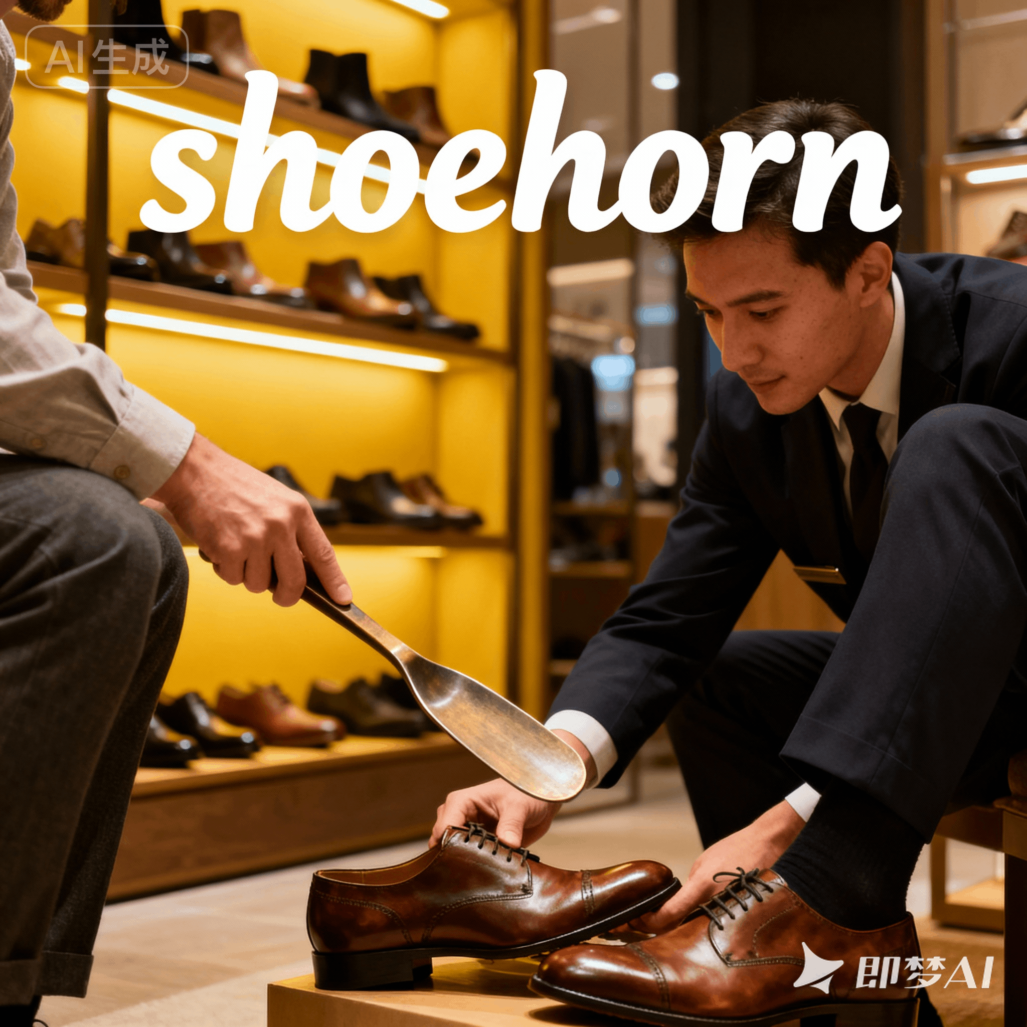 shoehorn是什么意思_shoehorn怎么读_音标'ʃu-hɔ-n