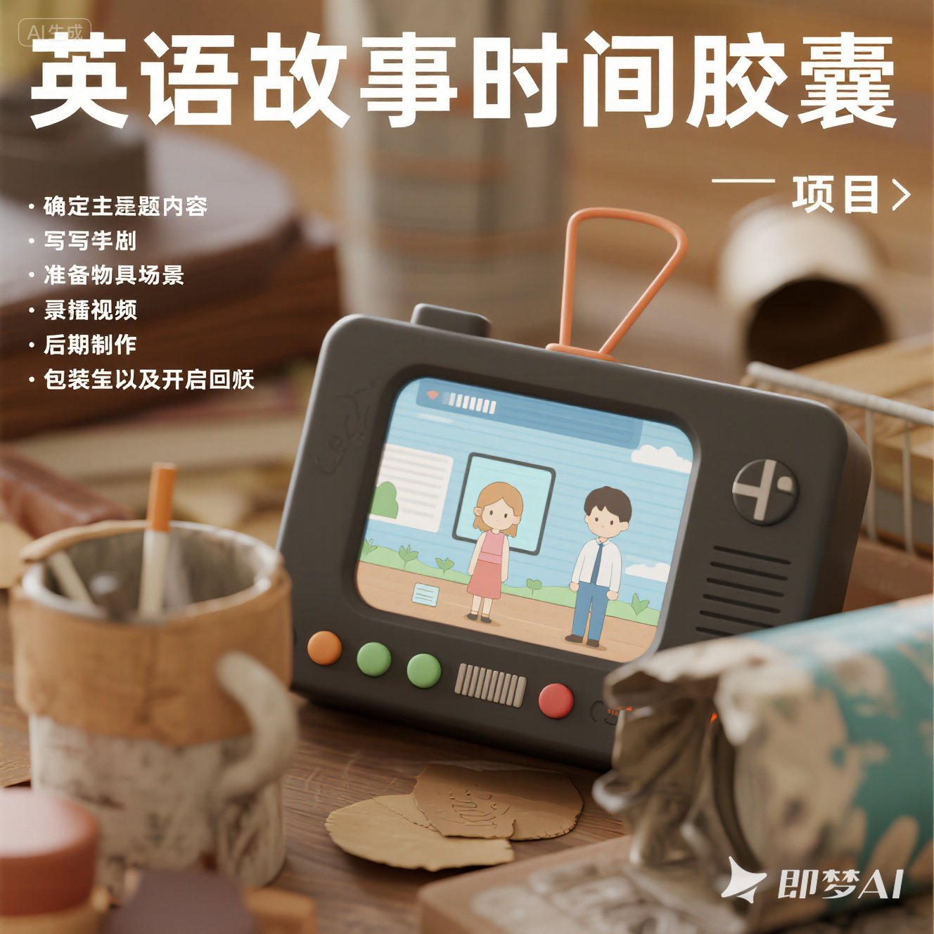 制作英语故事时间胶囊的步骤？