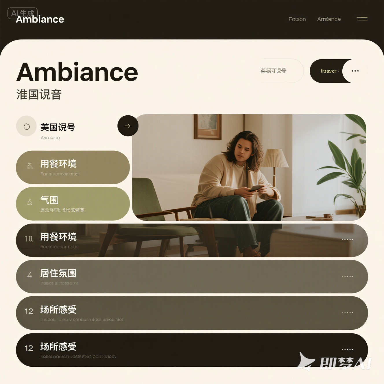 ambiance 是什么意思_ambiance 怎么读_音标 'æmbɪəns