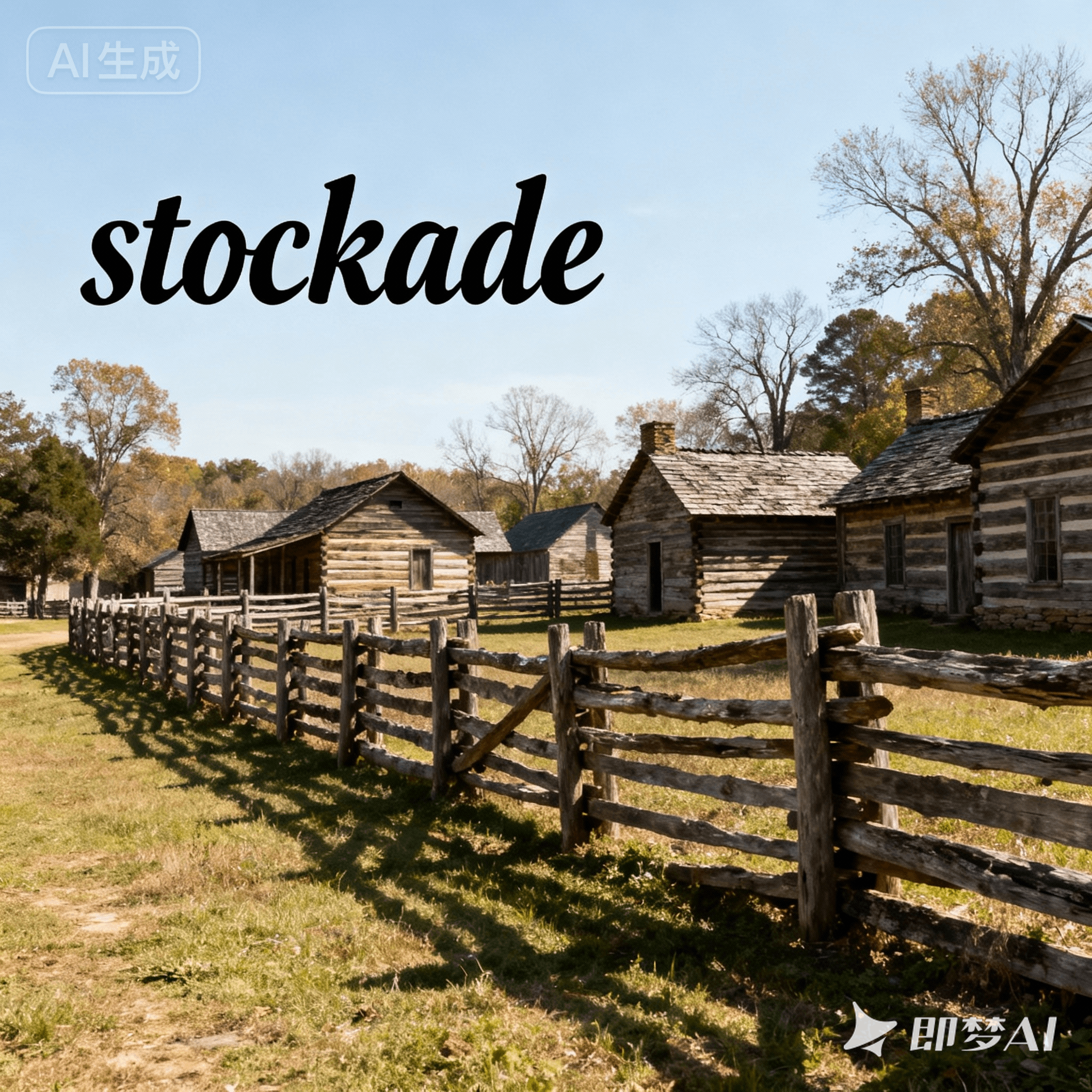 stockade是什么意思_stockade怎么读_音标stɒ'keɪd