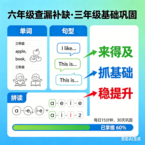 六年级了三年级的英语不会怎么办