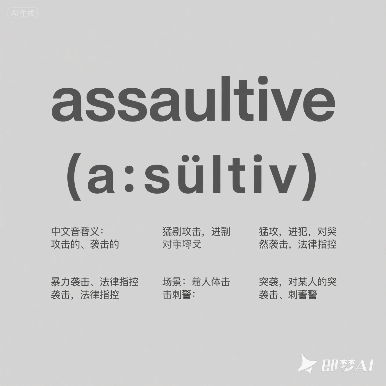 assaultive 是什么意思_assaultive 怎么读_音标ə'sɔ-ltɪv
