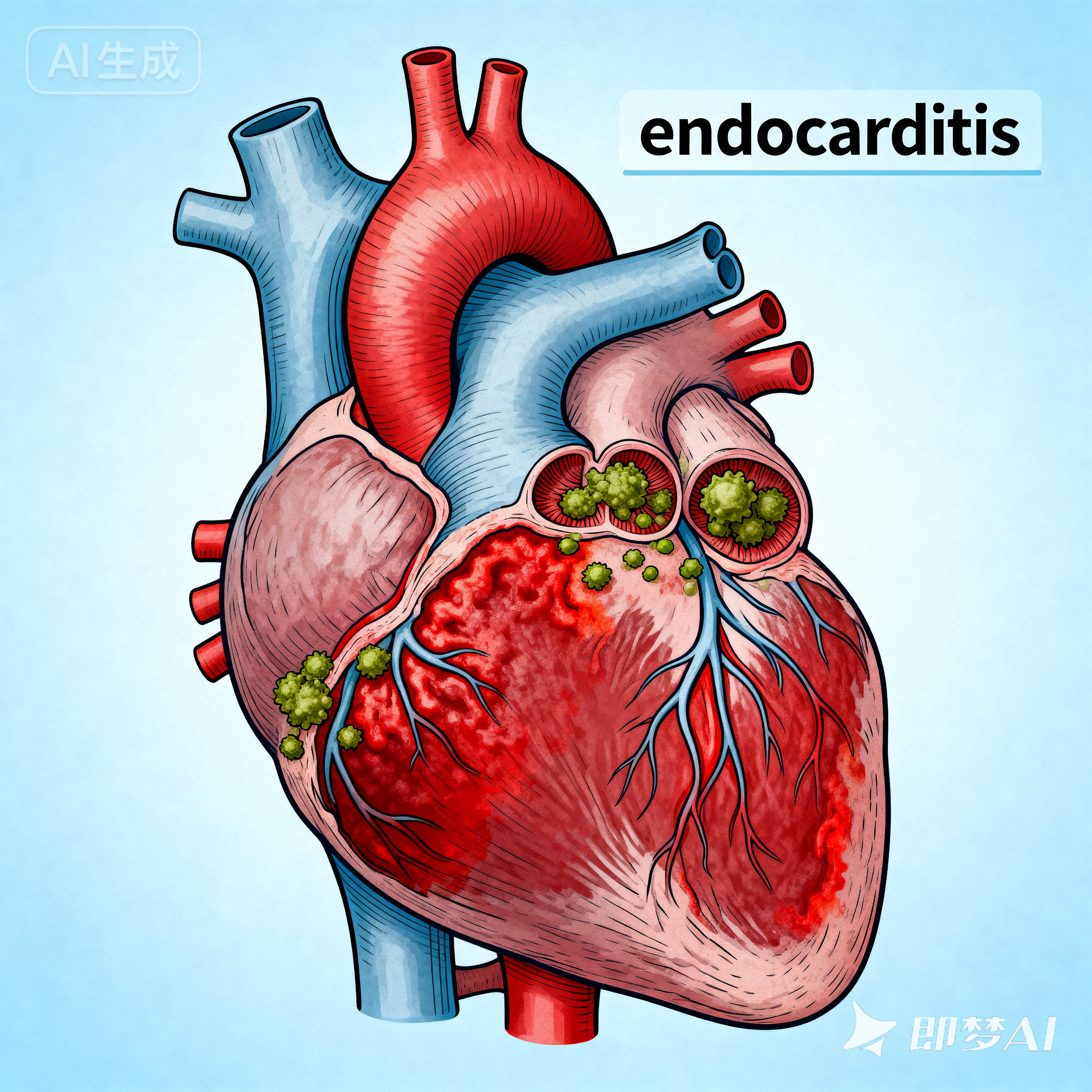 endocarditis是什么意思_endocarditis怎么读_音标ˌendəʊkɑ-'daɪtɪs