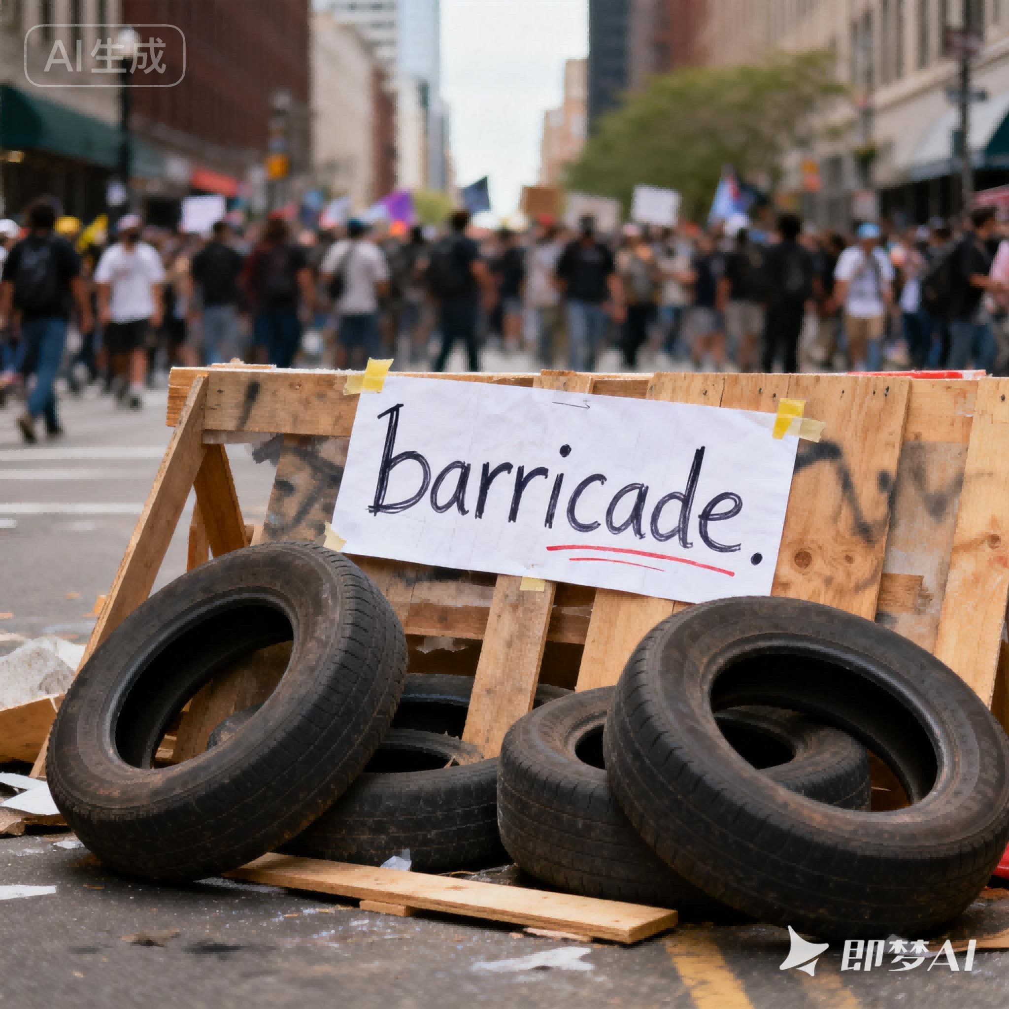 barricade是什么意思_barricade怎么读_音标ˌbærɪ'keɪd