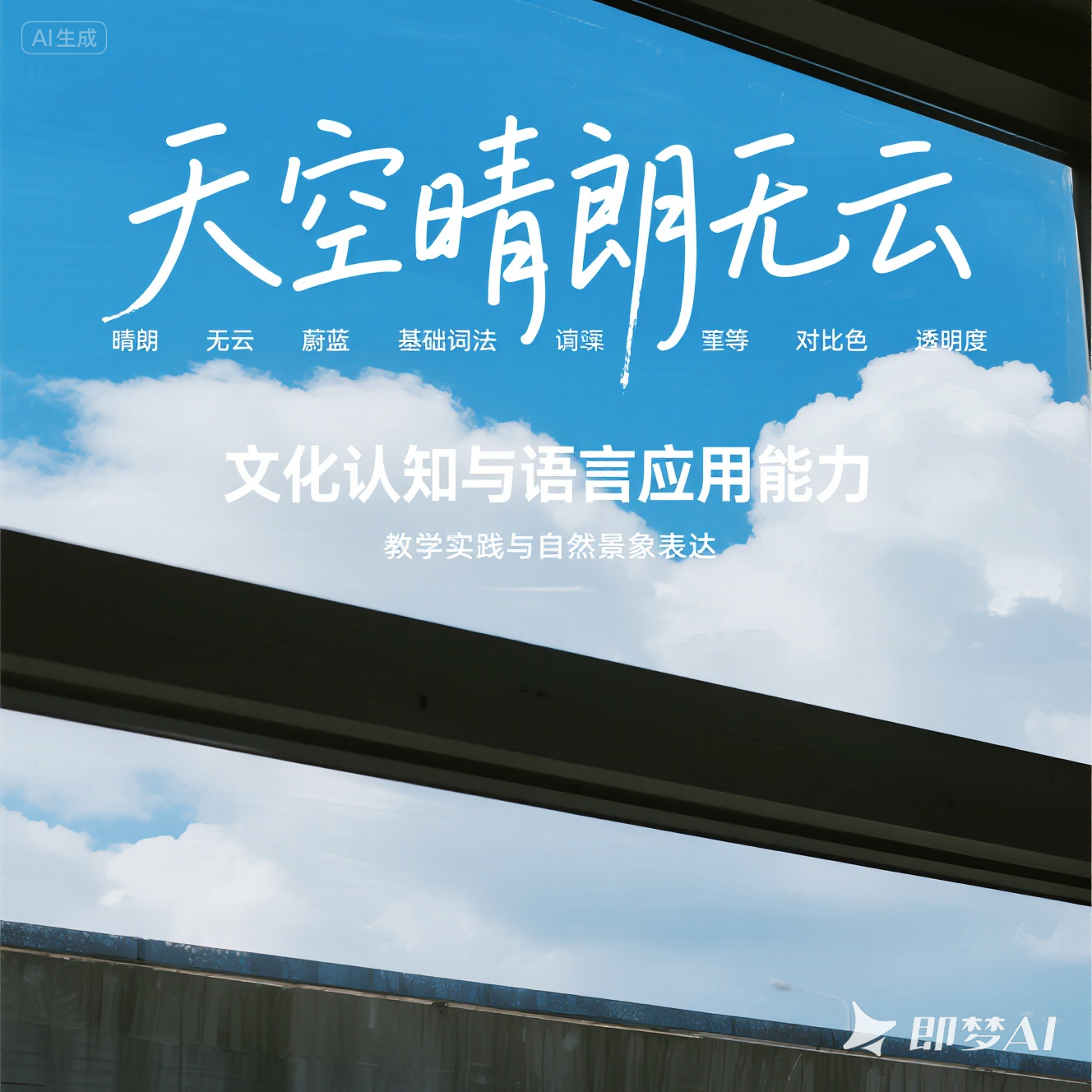 如何用英语描述天空晴朗无云？