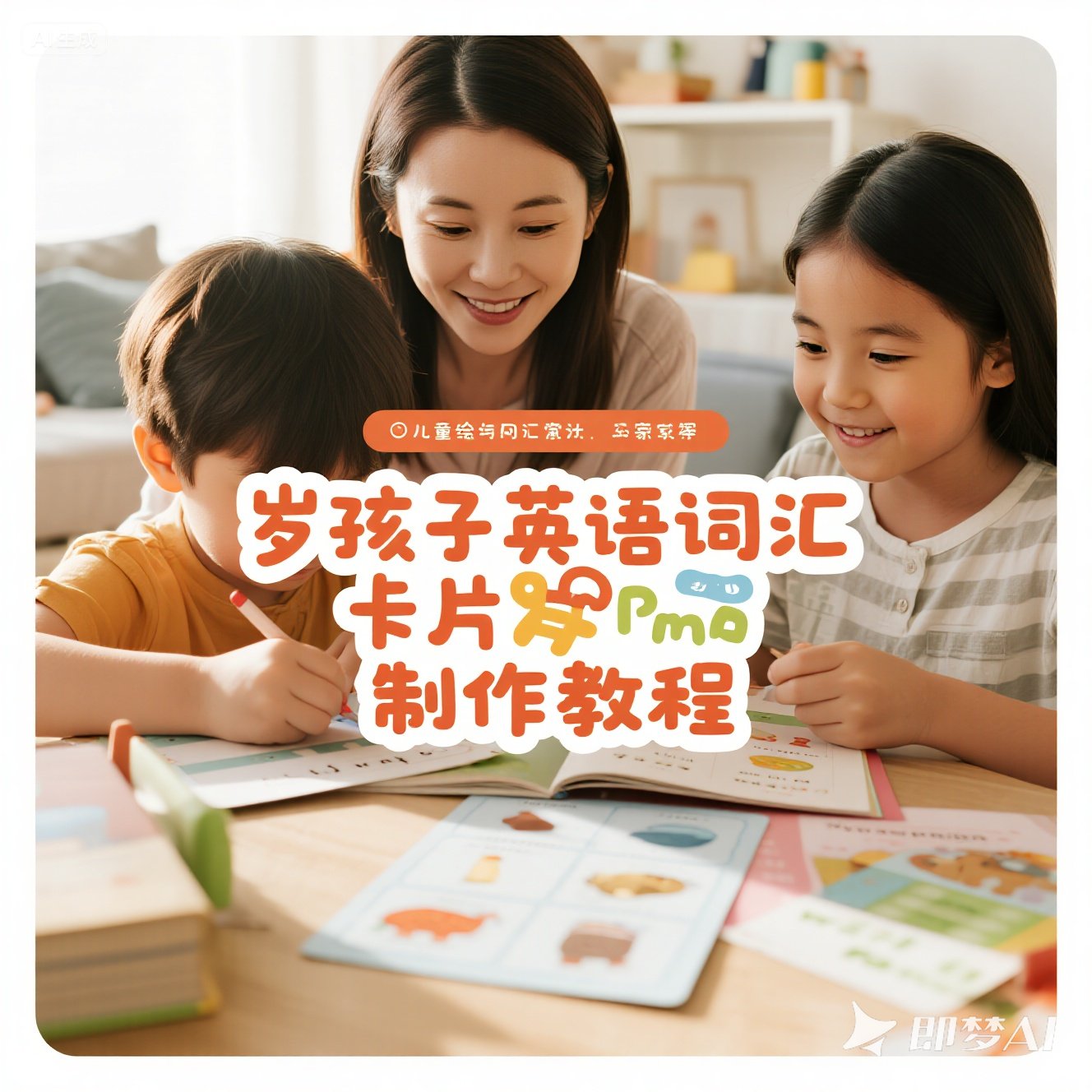 岁孩子英语词汇卡片制作教程？