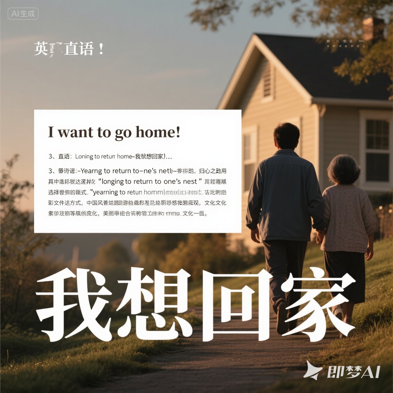 如何用英语表达 “我想回家”？