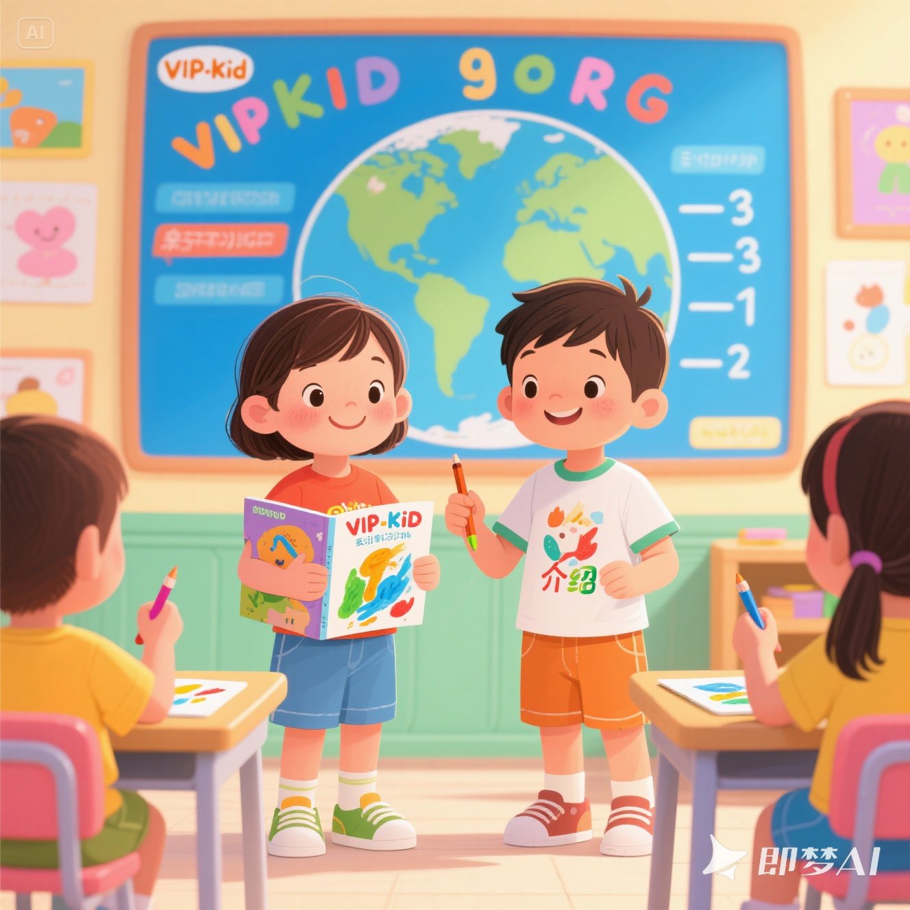 岁孩子英语自我介绍绘画教程