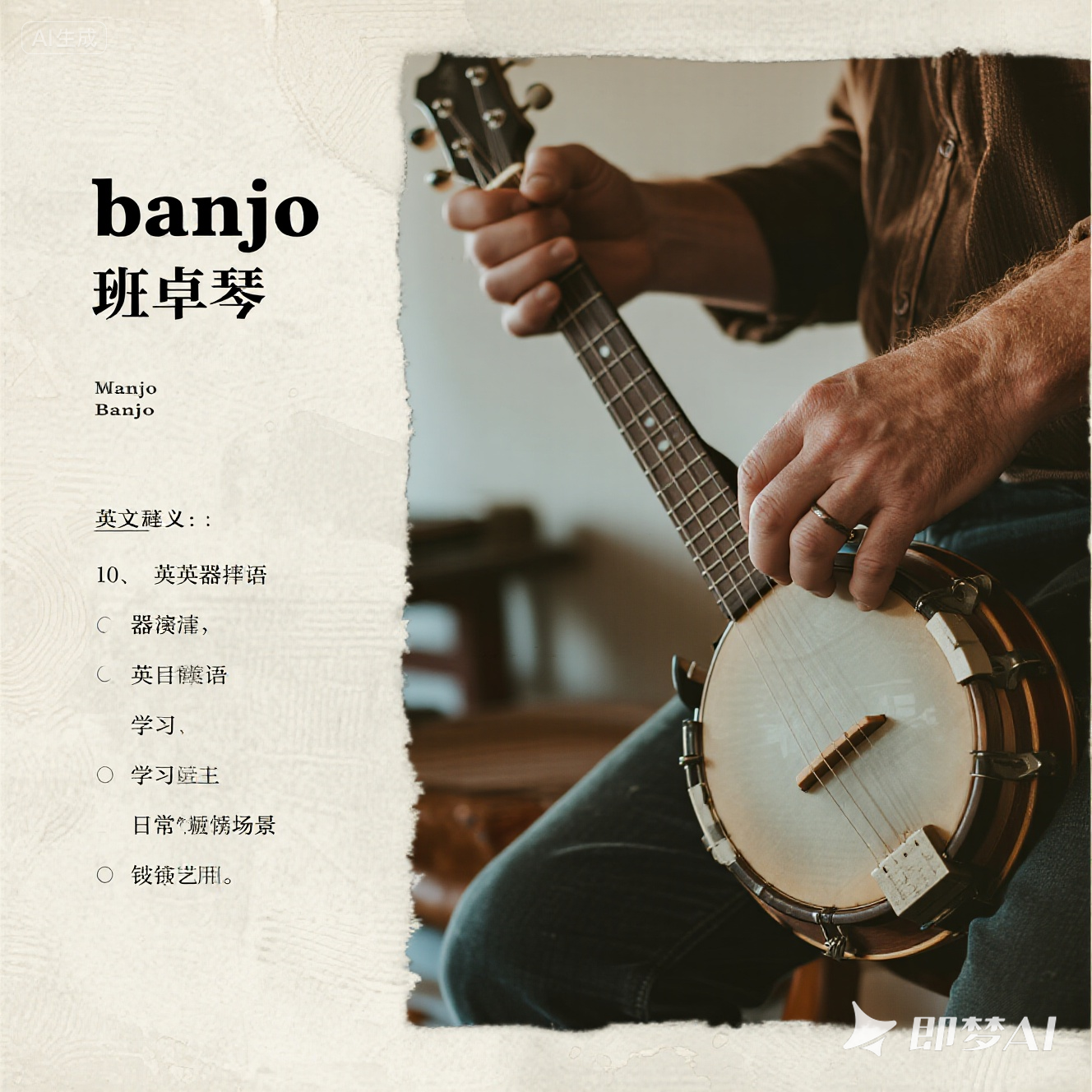 banjo 是什么意思_banjo 怎么读_音标 'bændʒəʊ
