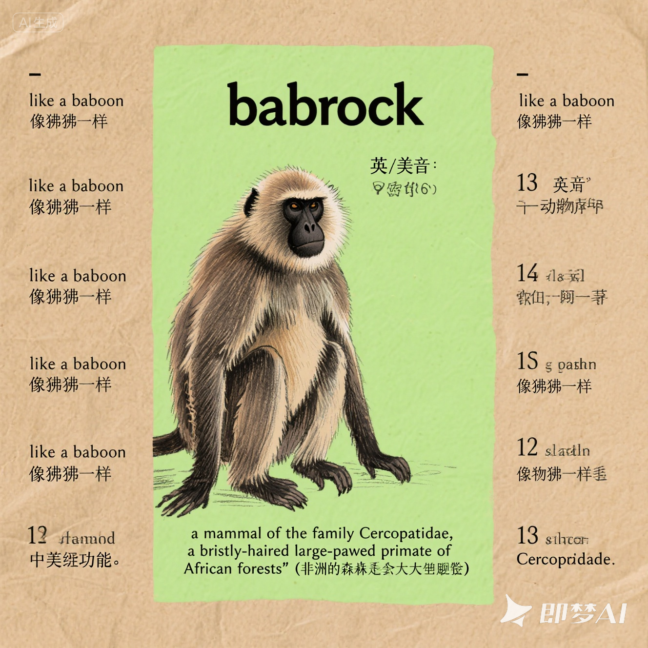 baboon 是什么意思_baboon 怎么读_音标 bəˈbu-n