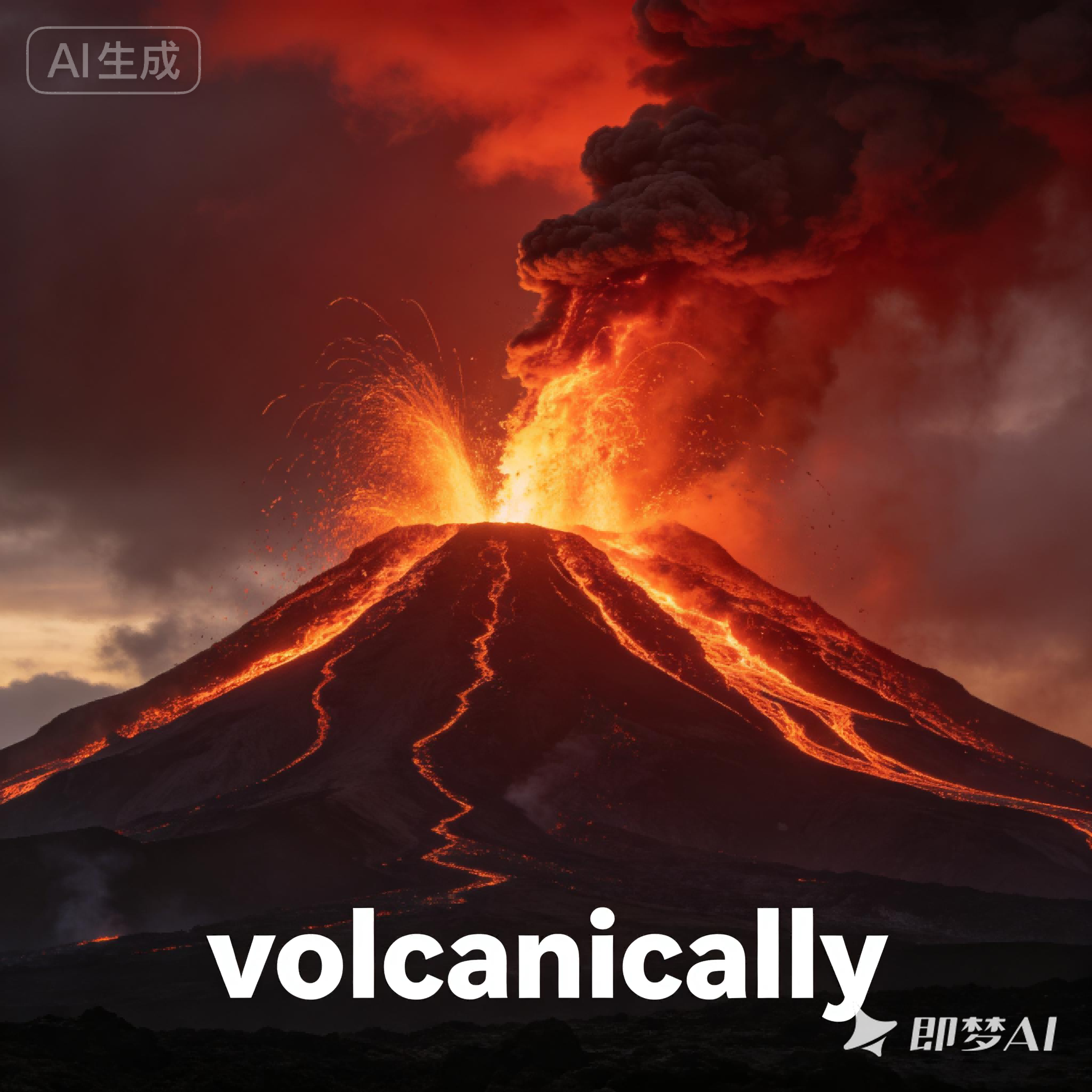 volcanically是什么意思_volcanically怎么读_音标vɒl'kænɪklɪ