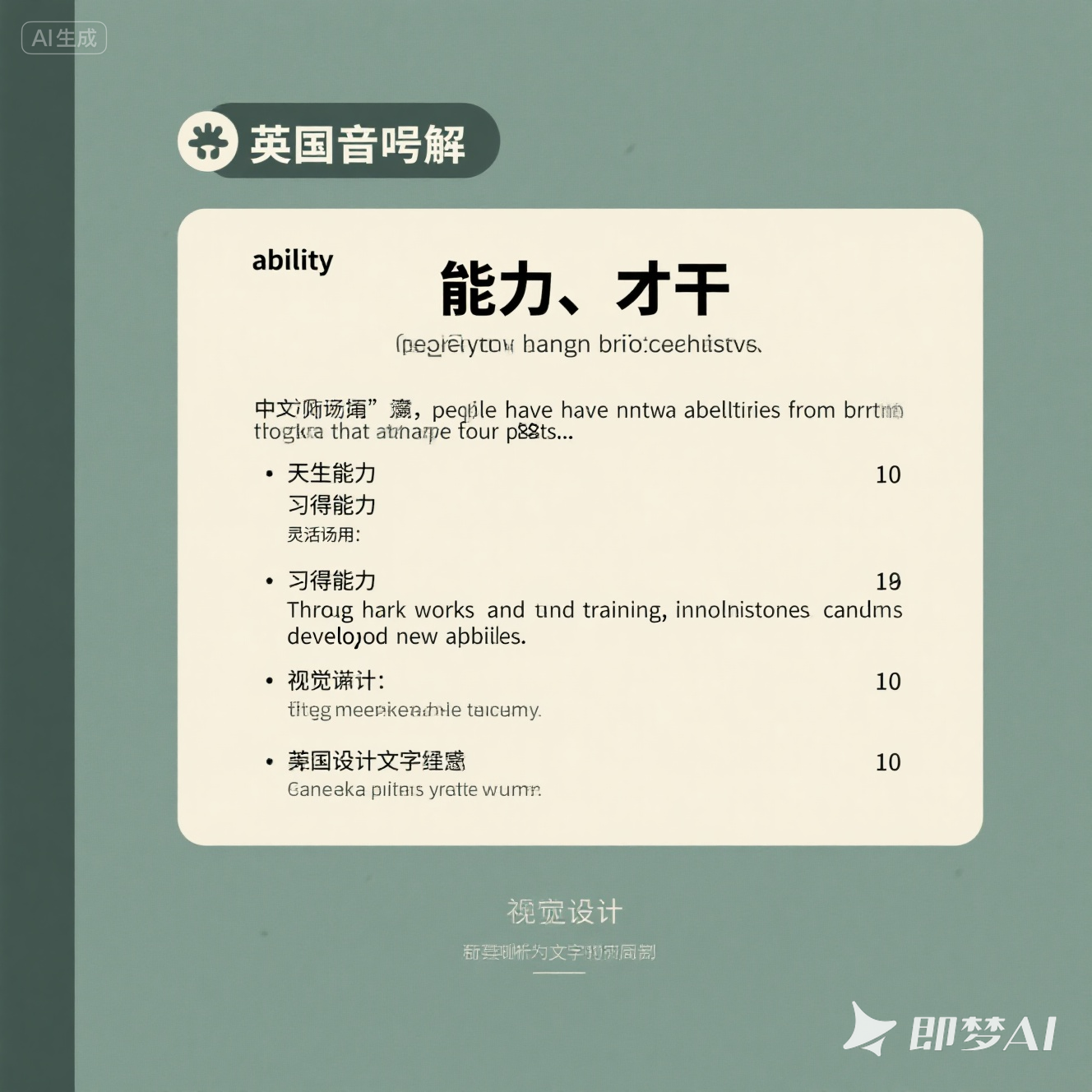 ability 是什么意思_ability 怎么读_音标ə'bɪlətɪ