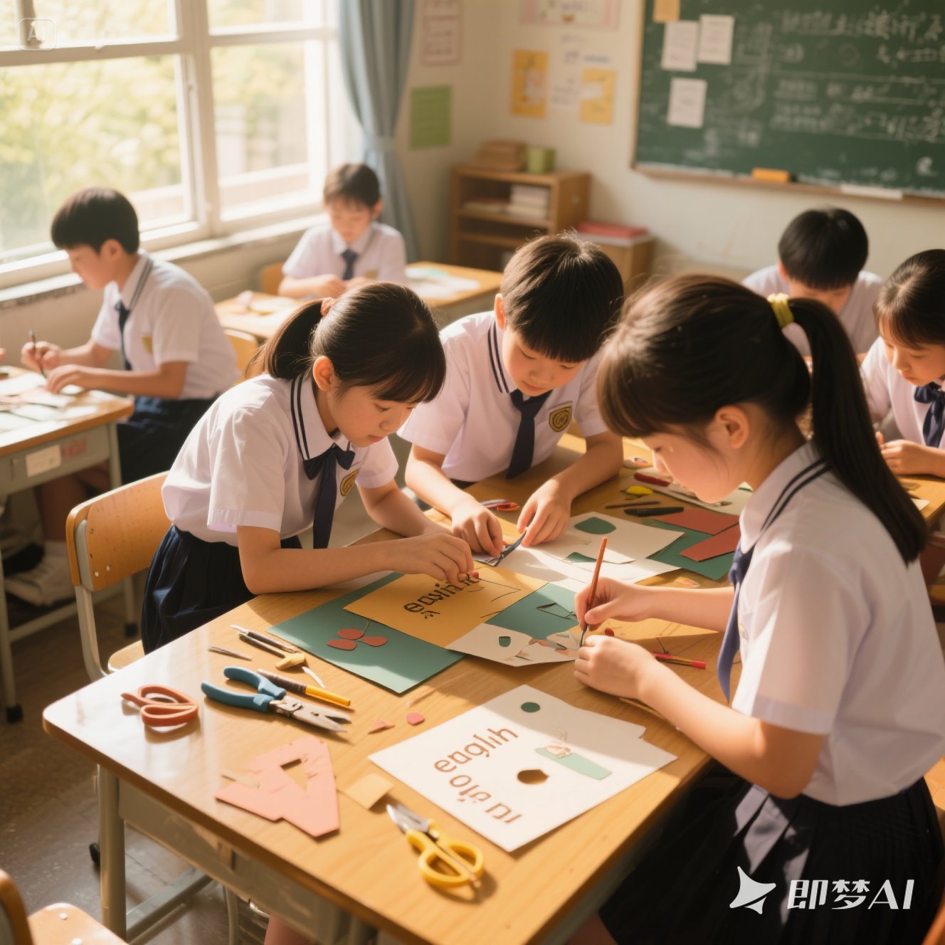 英语手工制作与同伴互助合作