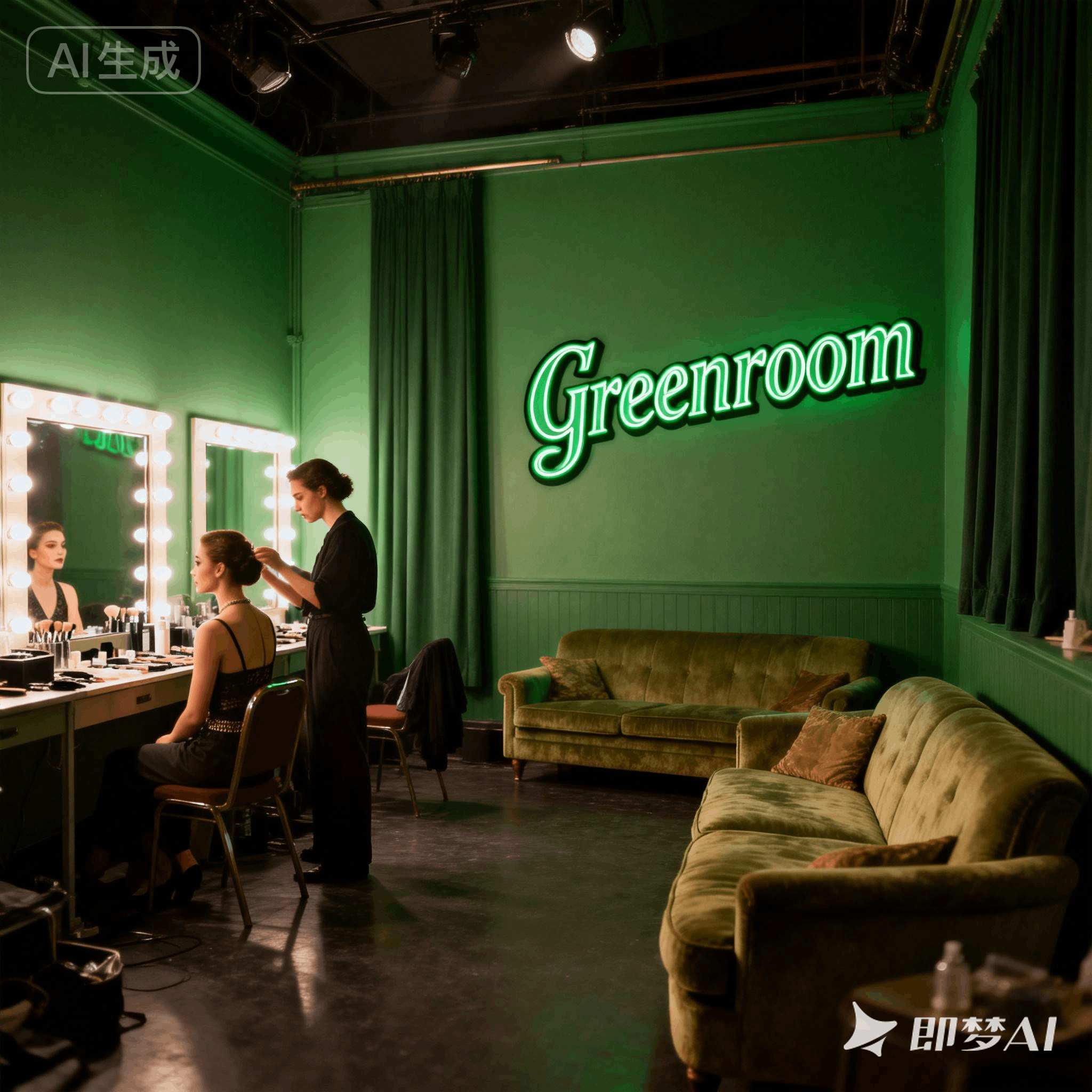 greenroom是什么意思_greenroom怎么读_音标'^ri-nru-m