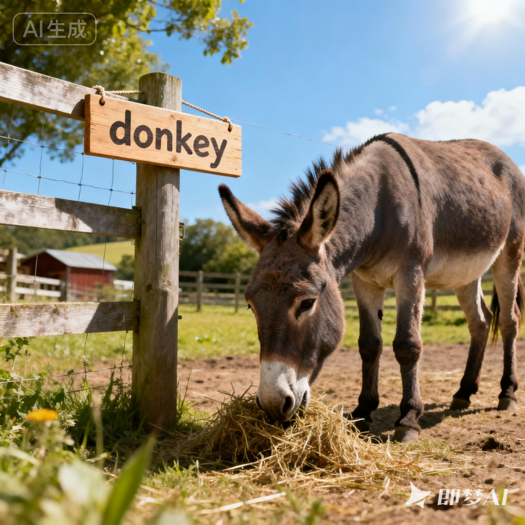 donkey是什么意思_donkey怎么读_音标'dɒŋkɪ