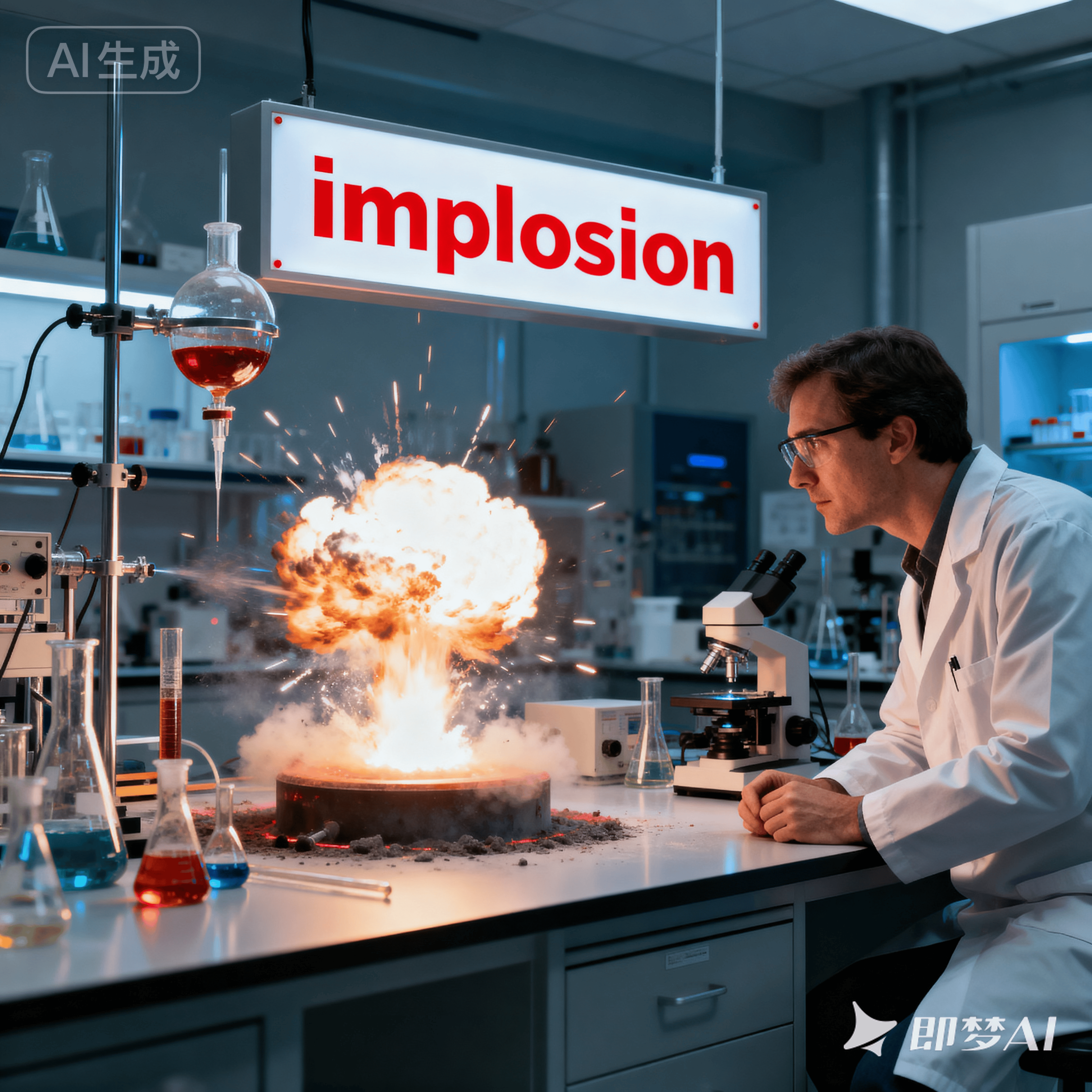 implosion是什么意思_implosion怎么读_音标ɪm'pləʊʒn