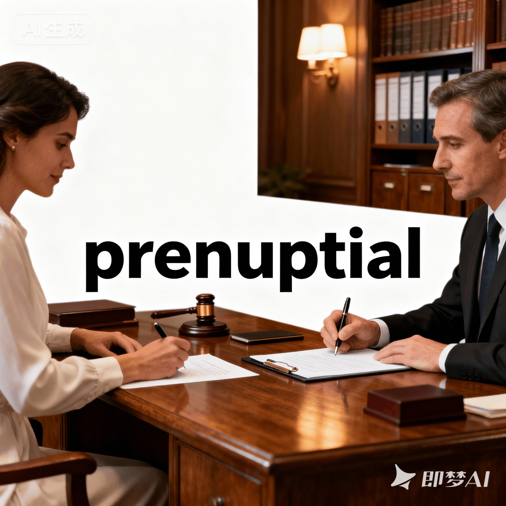 prenuptial是什么意思_prenuptial怎么读_音标prɪ(-)'nʌpʃəl