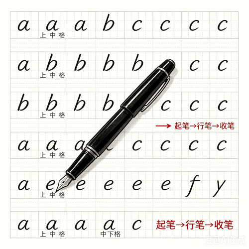 小学三年级英文字母书写