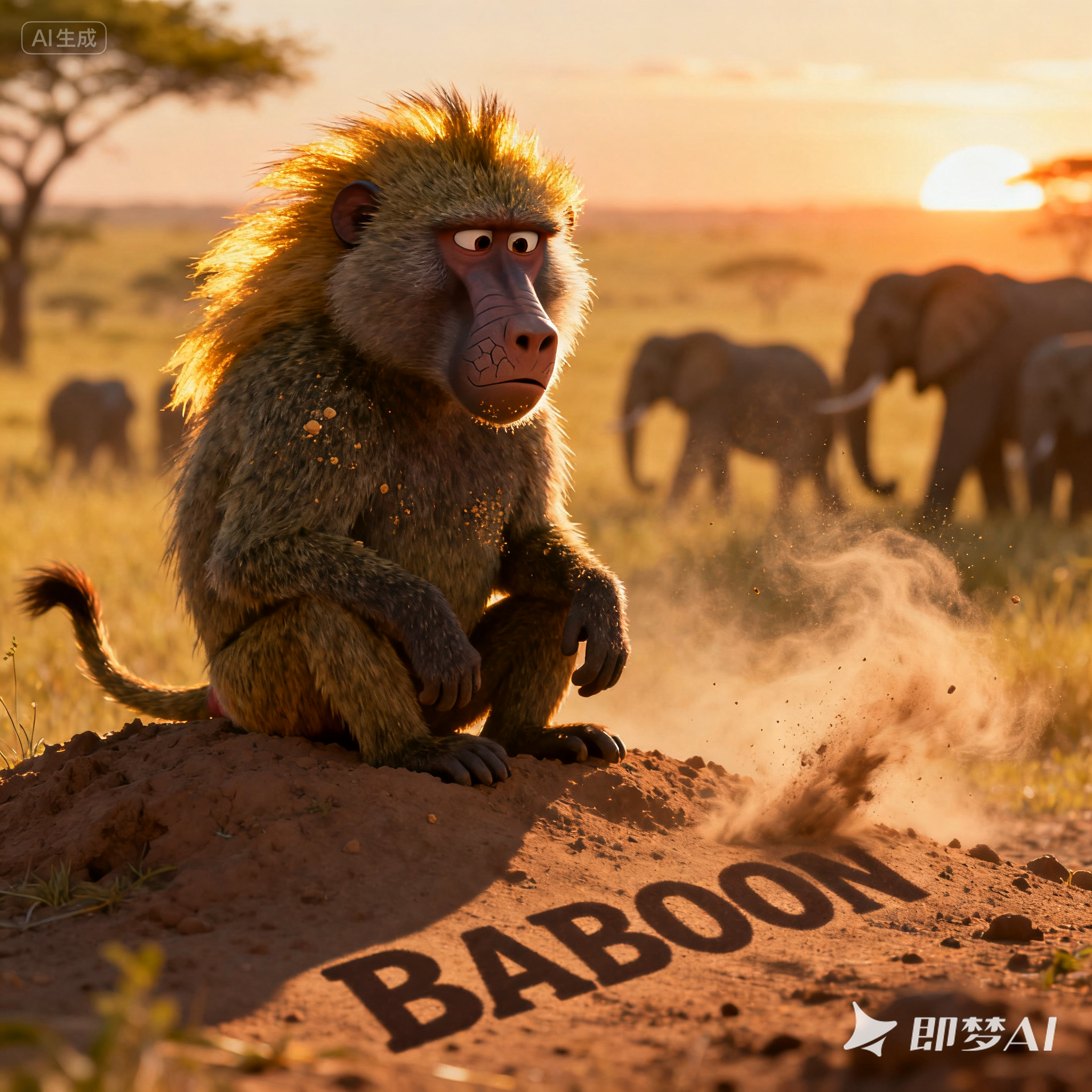 baboon是什么意思_baboon怎么读_音标bəˈbu-n