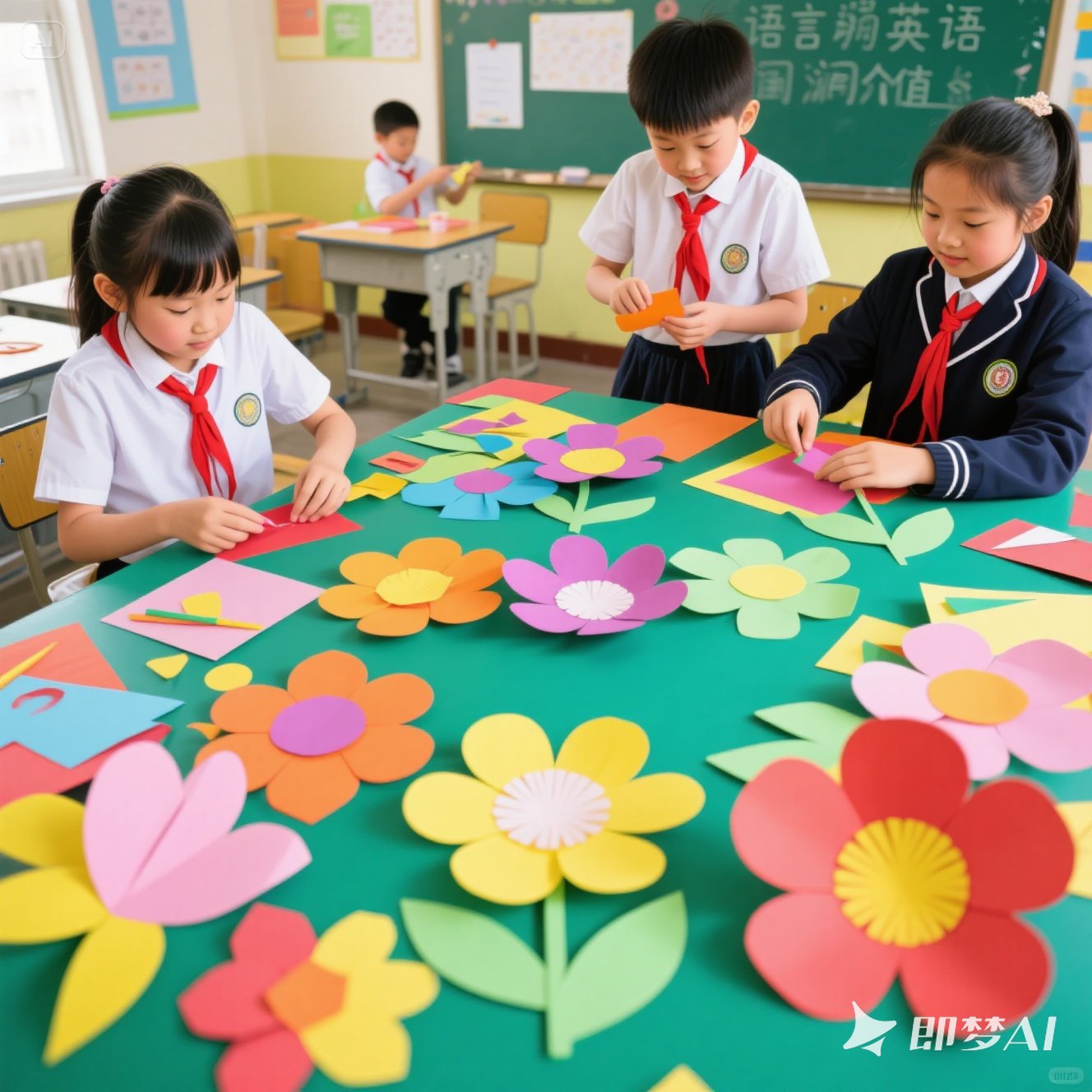 英语手工制作：制作彩色纸花？