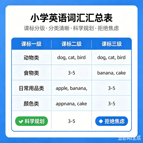 小学必背单词3000个