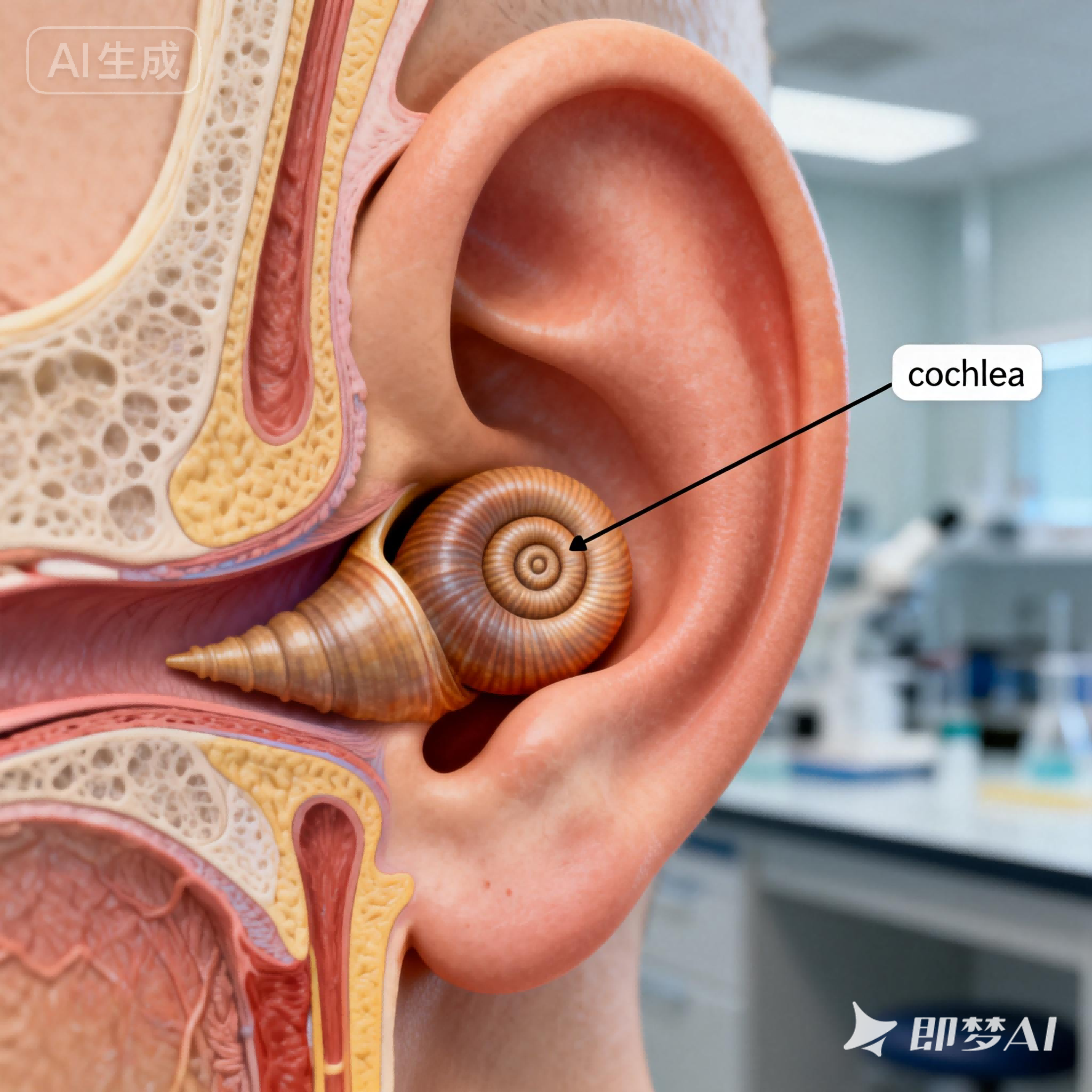 cochlea是什么意思_cochlea怎么读_音标ˈkɒklɪə
