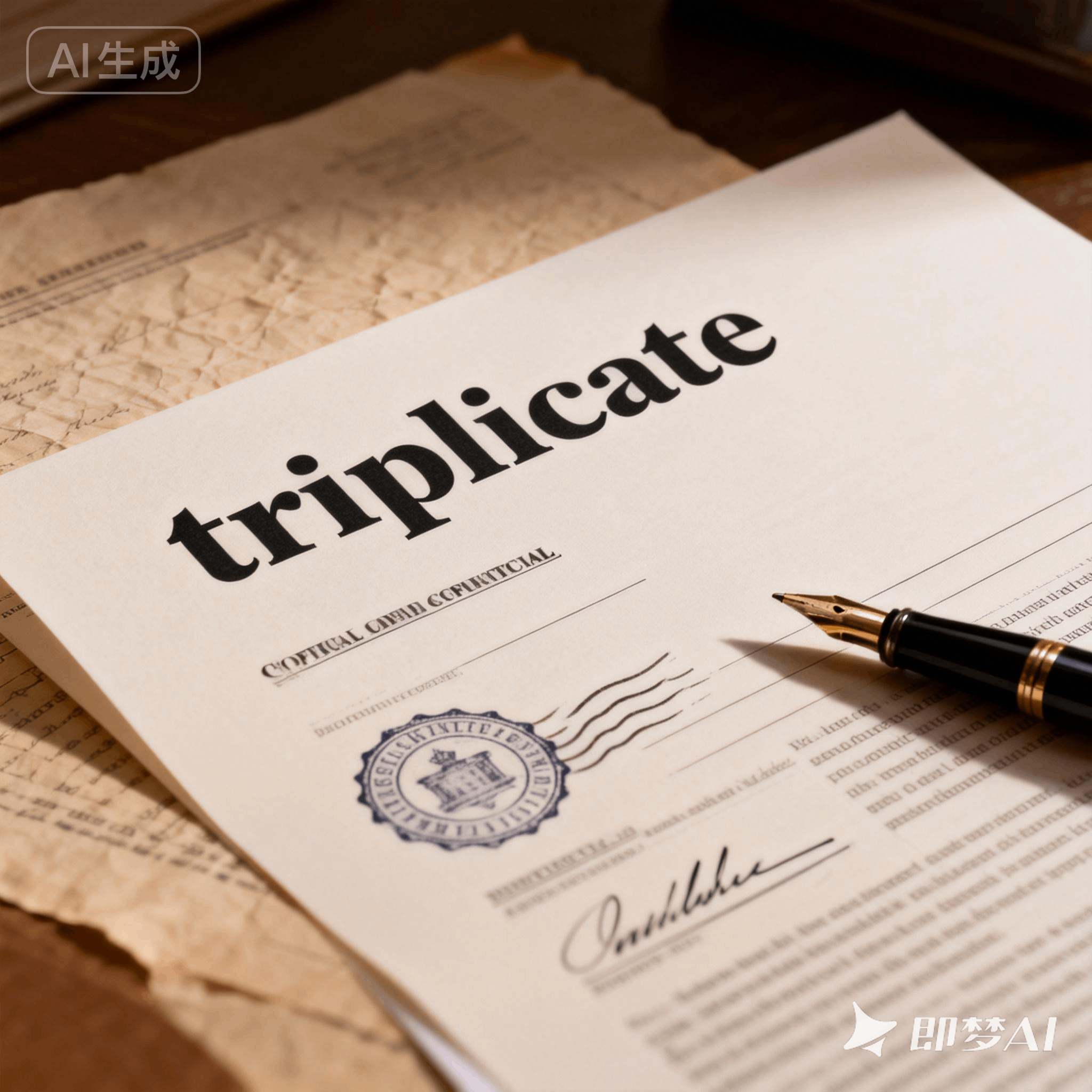 triplicate是什么意思_triplicate怎么读_音标'trɪplɪkət