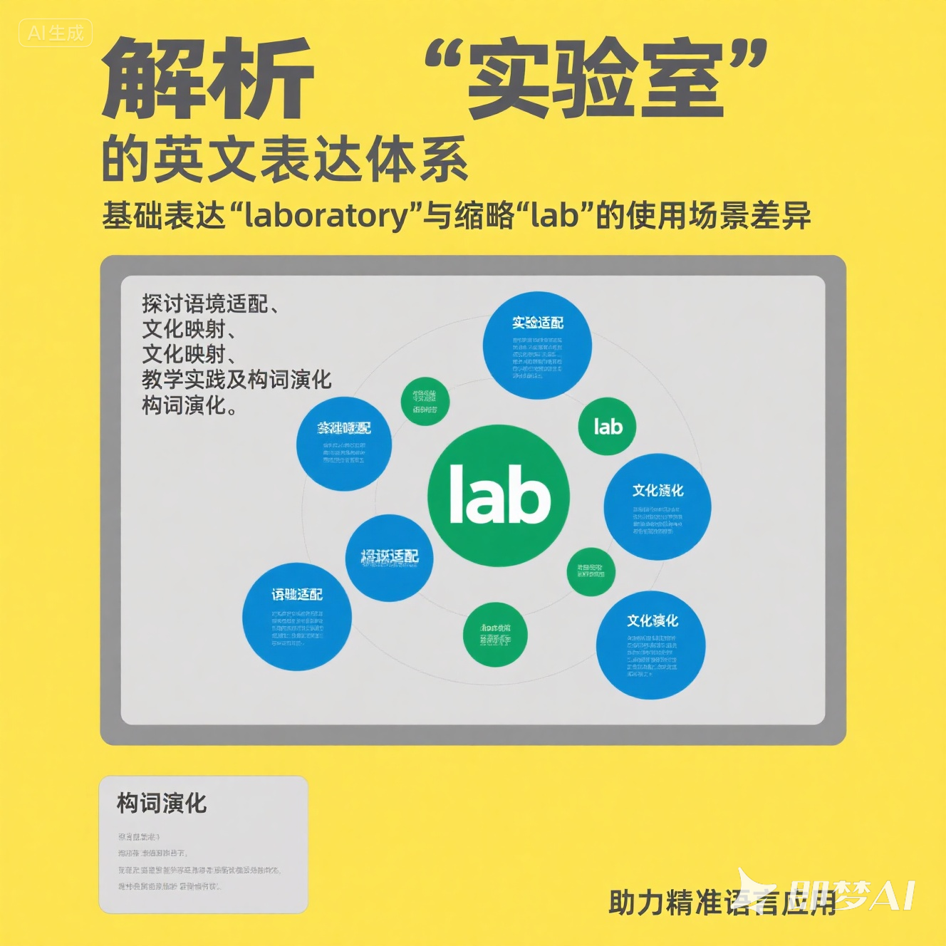 英语中 “实验室” 该怎么表达？