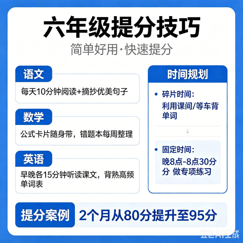 六年级英语提高小妙招