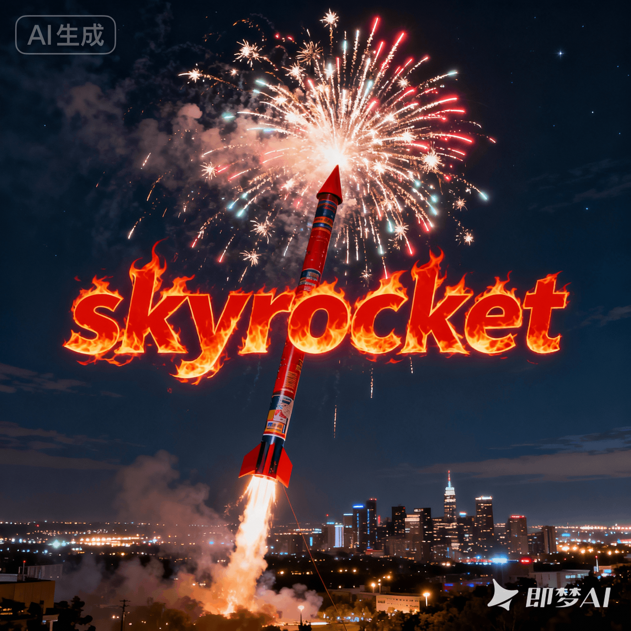 skyrocket是什么意思_skyrocket怎么读_音标'skaɪrɒkɪt
